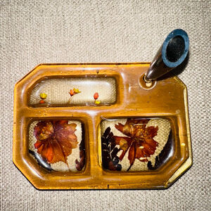 HTF Vintage 1970s Design Gifts Intern’l Lucite Pressed Flowers Desk Secretary